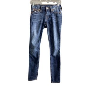 True Religion Denim leggings size 25 skinny leg with some stretch.